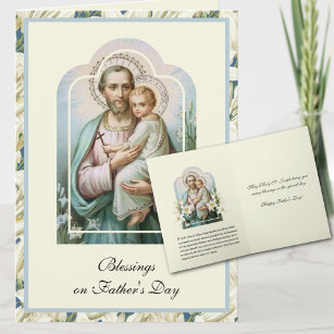 Religious Father's Day Vintage St. Joseph Prayer   Card