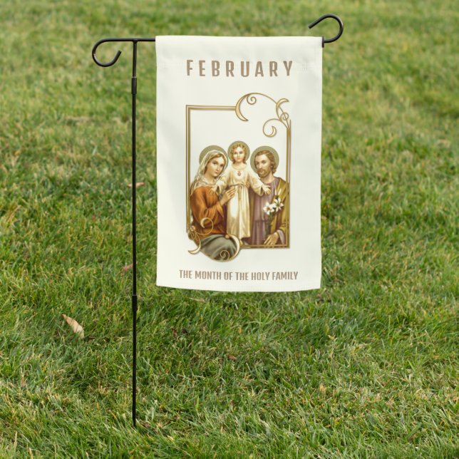 Religious FEBRUARY Jesus Mary Joseph Holy Family Garden Flag (In SItu)