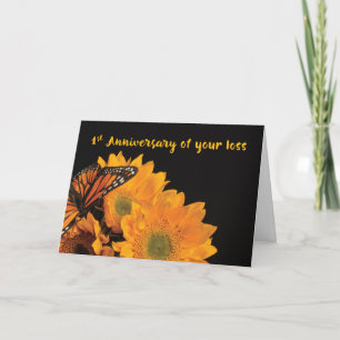 Religious First Anniversary of Loss Butterfly Card