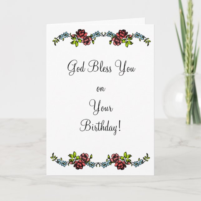 Religious Floral Birthday Card (Front)