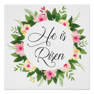 Religious floral inspirational quote poster