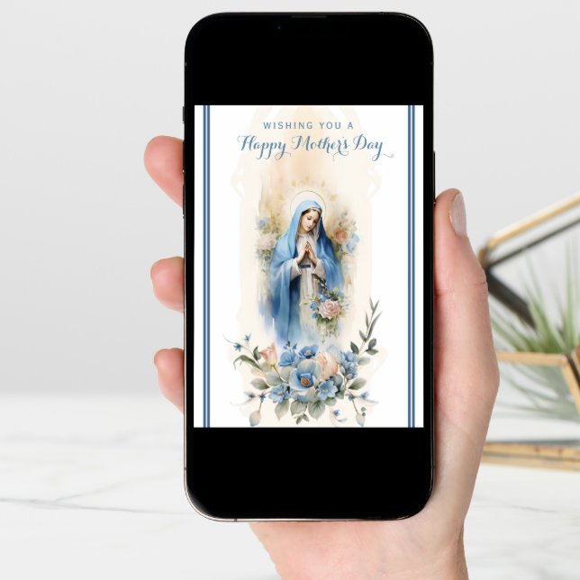 Religious Floral Mothers Day Prayer Card (Front Digital)