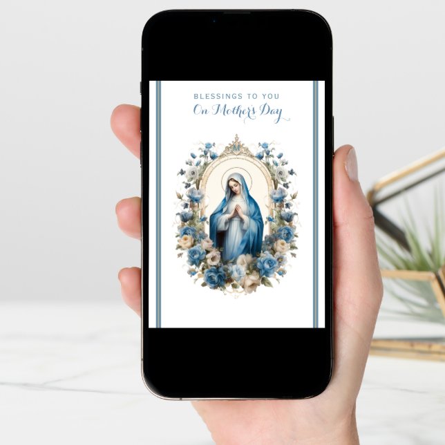 Religious Floral Mothers Day Prayer Card (Front Digital)