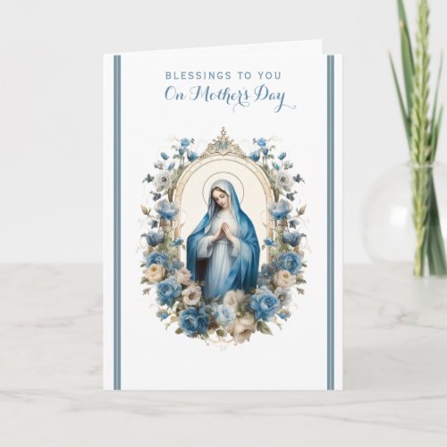 Religious Floral Mothers Day Prayer Card