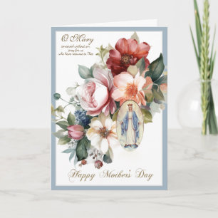 Religious Floral Mothers Day Prayer Card