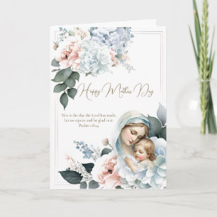 Religious Floral Mothers Day Prayer Card
