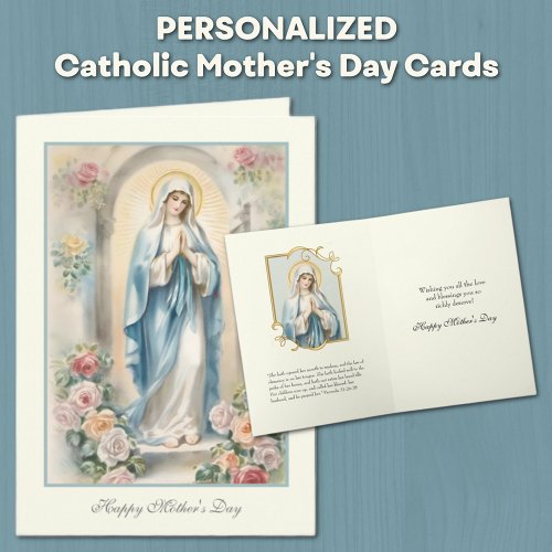 Religious Floral Mothers Day Prayer Card