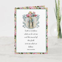  Religious Floral Roses Vintage Virgin Mary  Card