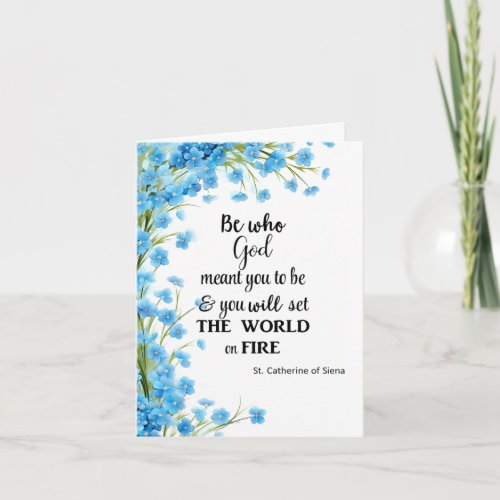 Religious Floral St Catherine of Siena Quote Card