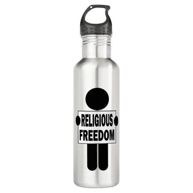 Religious Freedom Stainless Steel Water Bottle (Front)