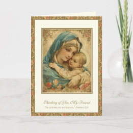 Religious Friendship Prayer Blessed Mary & Jesus Card