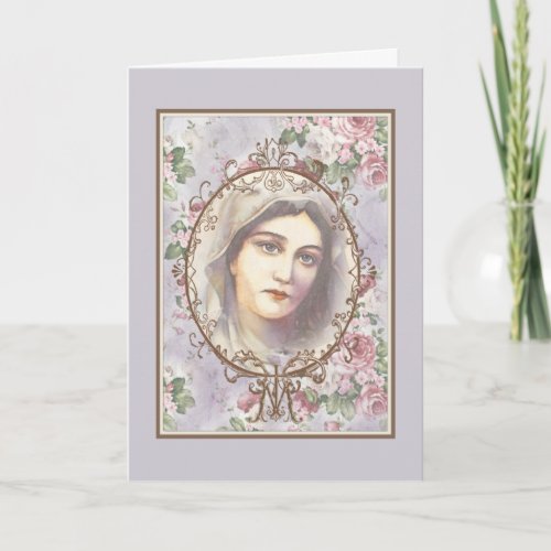 Religious Friendship Prayer Virgin Mary Vintage  C Card