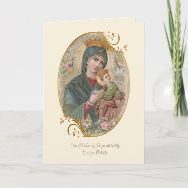 Religious Friendship Prayer Virgin Mary Vintage Ca Card (Front)