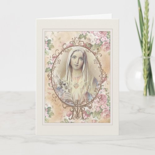 Religious Friendship Prayer Virgin Mary Vintage  Card