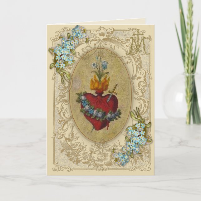 Religious Friendship Prayer Virgin Mary Vintage Card (Front)