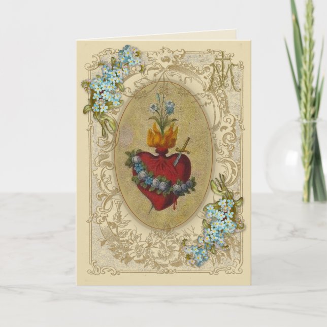 Religious Friendship Prayer Virgin Mary Vintage Card (Front)