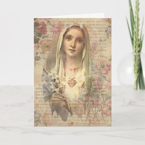 Religious Friendship Prayer Virgin Mary Vintage Card