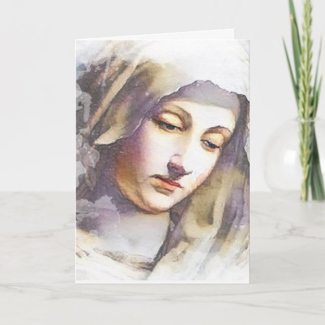 Religious Friendship Prayer Virgin Mary Vintage Card (Front)