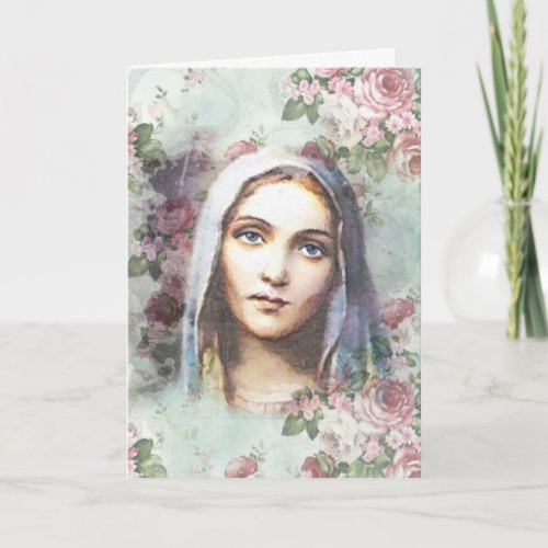 Religious Friendship Prayer Virgin Mary Vintage  Card