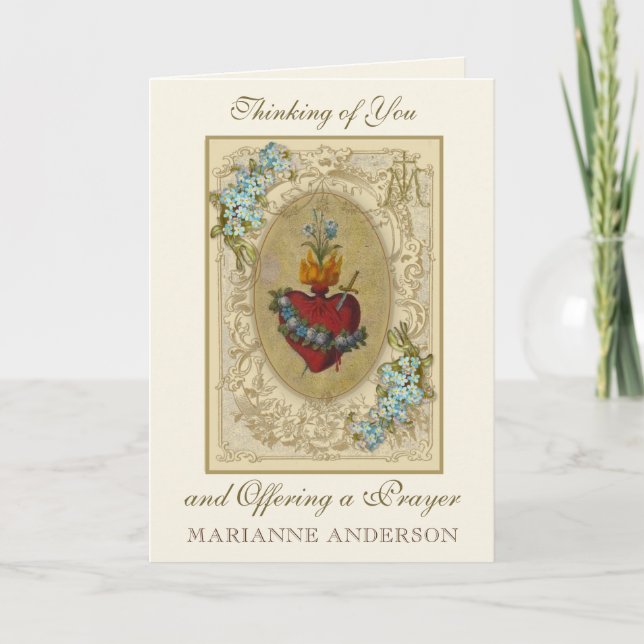 Religious Friendship Virgin Mary Immaculate Heart Card (Front)
