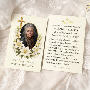 Religious Funeral Memorial Photo Prayer