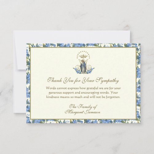 Religious Funeral Thank You Appreciation Catholic  Note Card