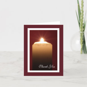 Religious Funeral Thank You Note Card - Candle