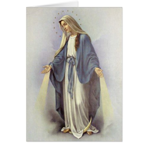 Religious Funeral Virgin Mary Holy Card Thank You