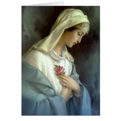 Religious Funeral Virgin Mary Holy Card Thank You