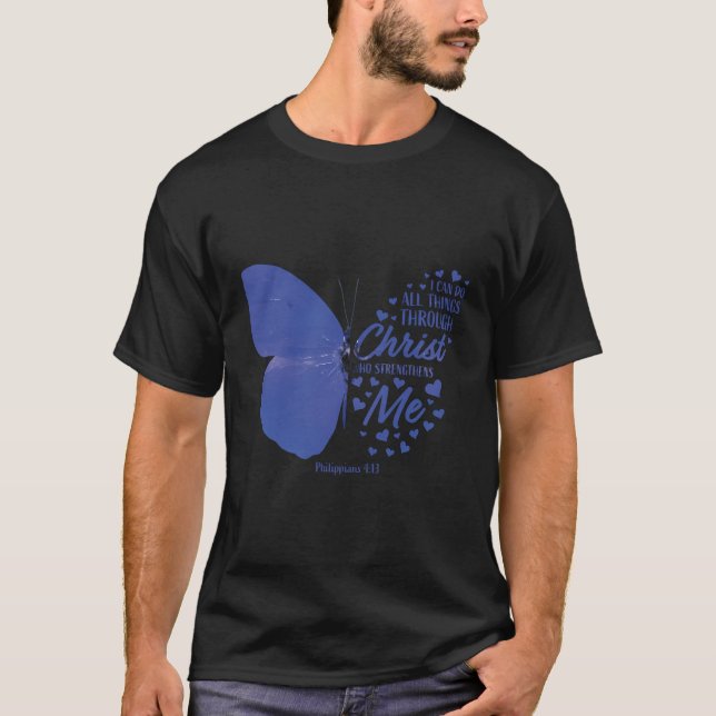 Religious Gifts Women Her Butterfly Christian Sayi T-Shirt (Front)