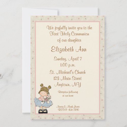 Religious Girl Cross Invites