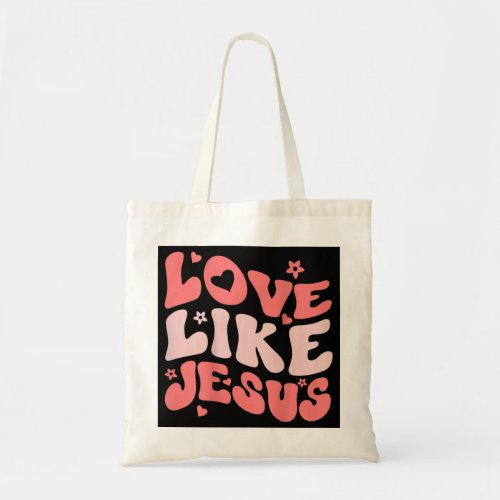 Religious God Christian Quote Words On Back Love L Tote Bag