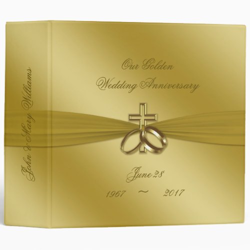 Religious Golden 50th Anniversary 2 Binder