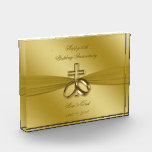 Religious Golden 50th Wedding Anniversary Award<br><div class="desc">A Digitalbcon Images Design featuring a satin soft gold color and religious design theme with a variety of custom images, shapes, patterns, styles and fonts in this one-of-a-kind "Religious Golden 50th Wedding Anniversary" Acrylic Award. This soft and satiny golden design comes complete with customizable text lettering to suit your own...</div>