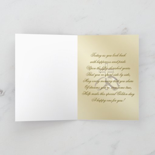 Religious Golden 50th Wedding Anniversary Card | Zazzle