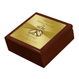 Religious Golden 50th Wedding Anniversary Gift Box