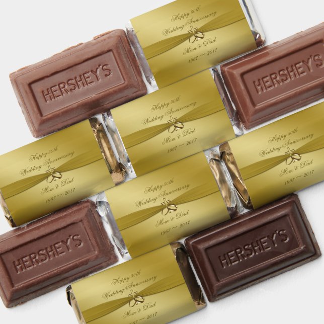 Religious Golden 50th Wedding Anniversary Hershey's Miniatures (Assorted)