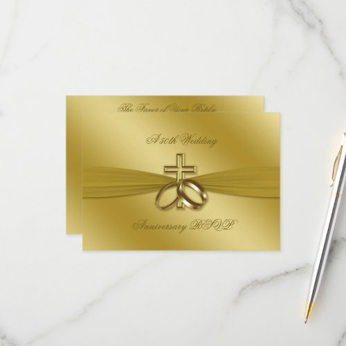 Religious Golden 50th Wedding Anniversary RSVP