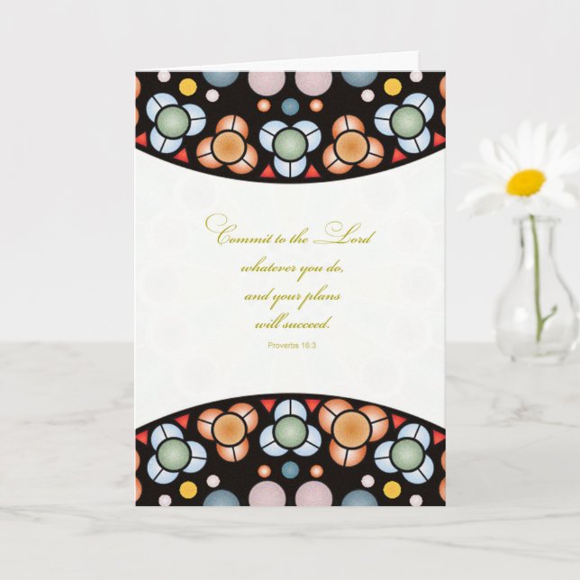 Religious Graduation Congratulations Proverbs 16:3 Card (Small Plant)