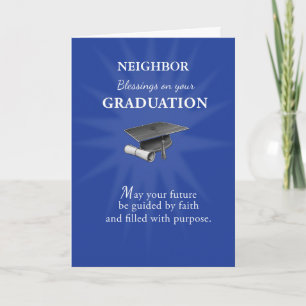 Religious Graduation Custom Relation Blessing Navy Card
