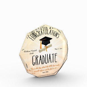 Religious Graduation Gold Starburst with Black Cap Award