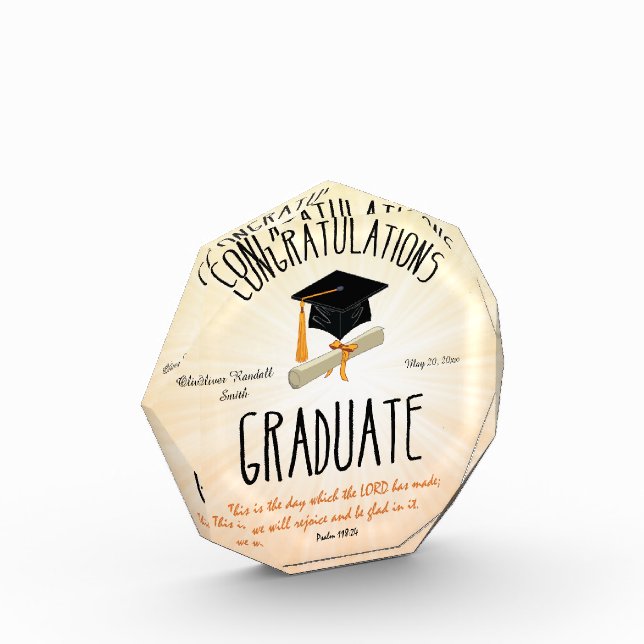 Religious Graduation Gold Starburst with Black Cap Award (Left)