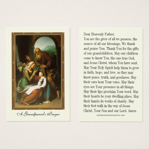 Religious Grandparents Prayer Holy Card Catholic
