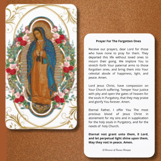 Religious Guadalupe Purgatory Prayers Holy Card (Creator Uploaded)