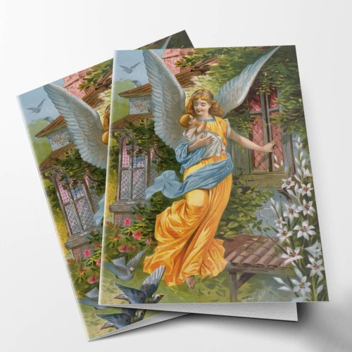 Religious Guardian Angel Funeral Thank You Card