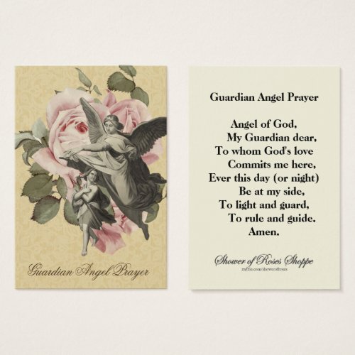 Religious Guardian Angel Prayer Vintage Holy Card