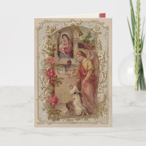 Religious Guardian Angel Prayer Young Girl Card