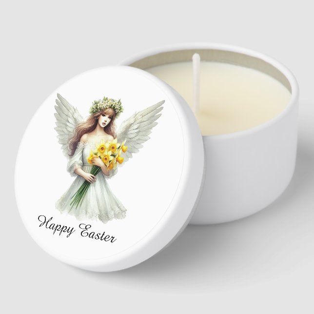 Religious Happy Easter Angel Mini Candle Favors (Corner)