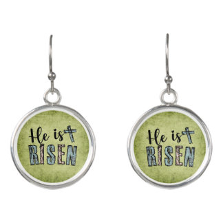 Religious He is Risen Jewelry, Earrings