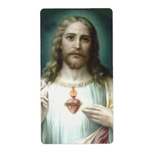 Religious Heart of Jesus Prayer Vintage Classic Label